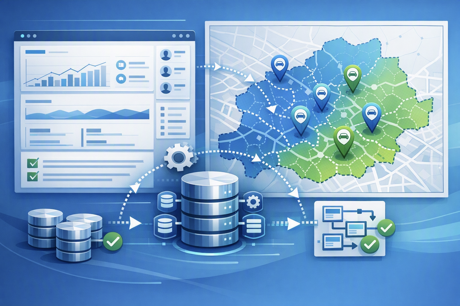 CRM automation connected to location intelligence, updating EV dealership territories and pincode assignments
